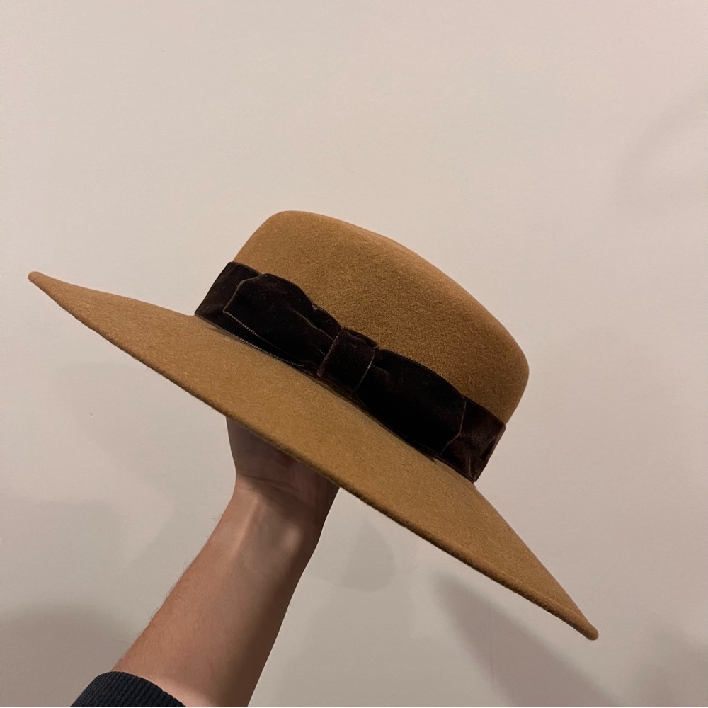 Vintage Wool Brim Hat Bow - Picture 6 of 7